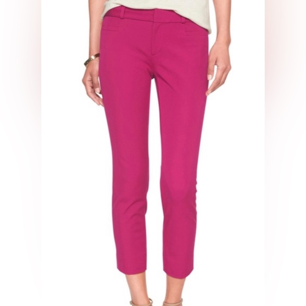 Banana Republic Pink Sloan Fit Ankle Skinny Pants Stretch Size 2